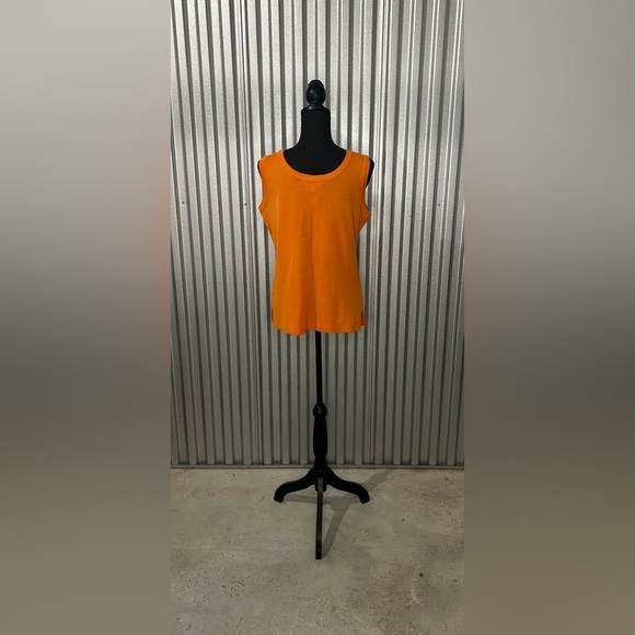 Women’s Misook Orange Designer Acrylic Polyester Sleeveless Top Size Medium - Picture 2 of 6